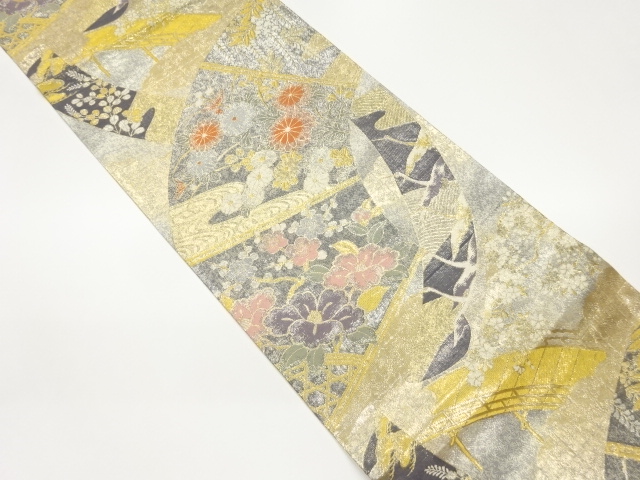 JAPANESE FUKURO OBI / WOVEN FLOWERS